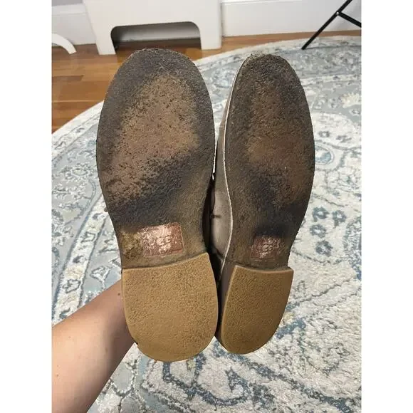 UGG TAN SUEDE OXFORD Dress SHOES Sheepskin Lining Mens 10 - Picture 8 of 9